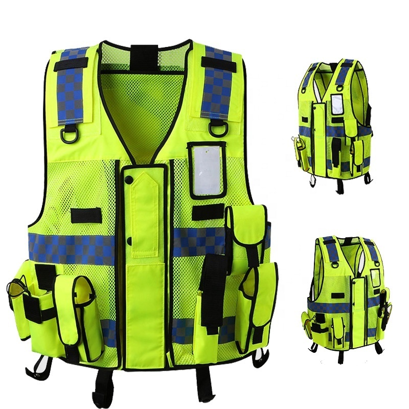 High Visibility Reflective Vest Moto Night Riding Jacket Clothing hi vis Workwear Construction Work Safety Vest Men Summer Vest