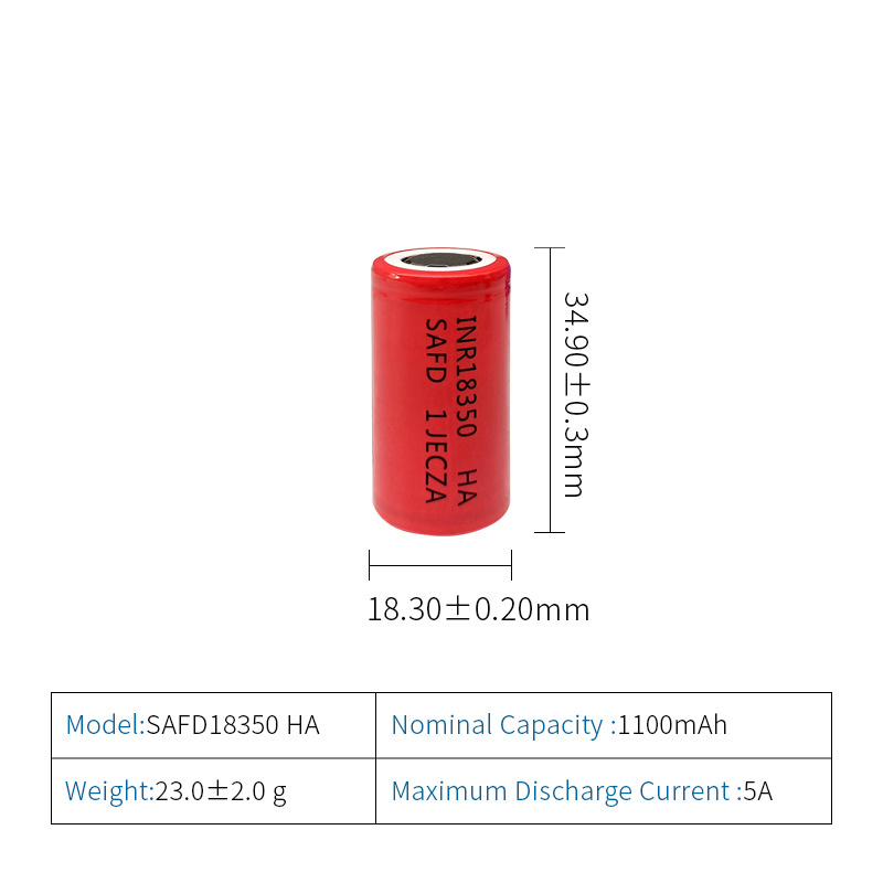 li-ion 18350 lot 600mah 3.7v 3.6v  18350 1100mah 7,4v 18650 battery   18350 mech mod icr