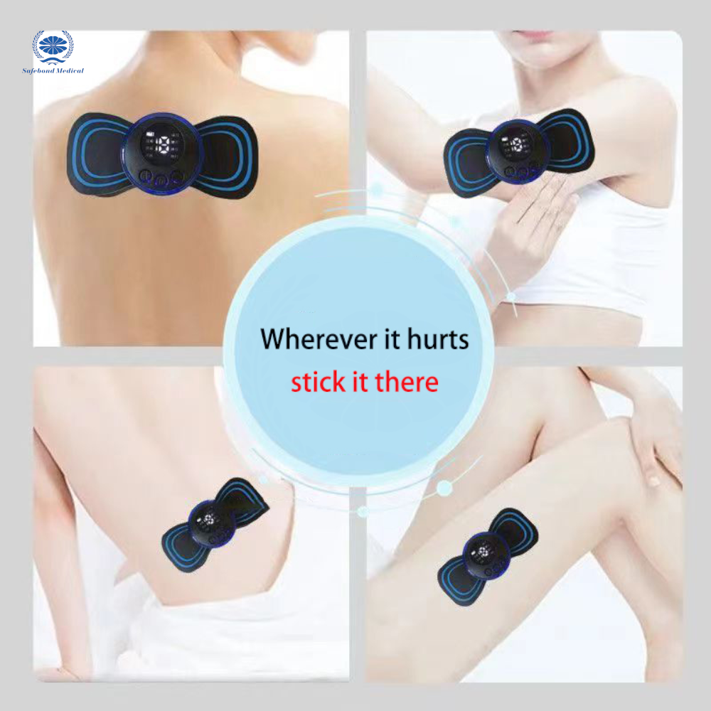 Mini Wireless Remote Control Neck and Back Massager Stick EMS Pulse Electric Neck Pain Therapy Massager