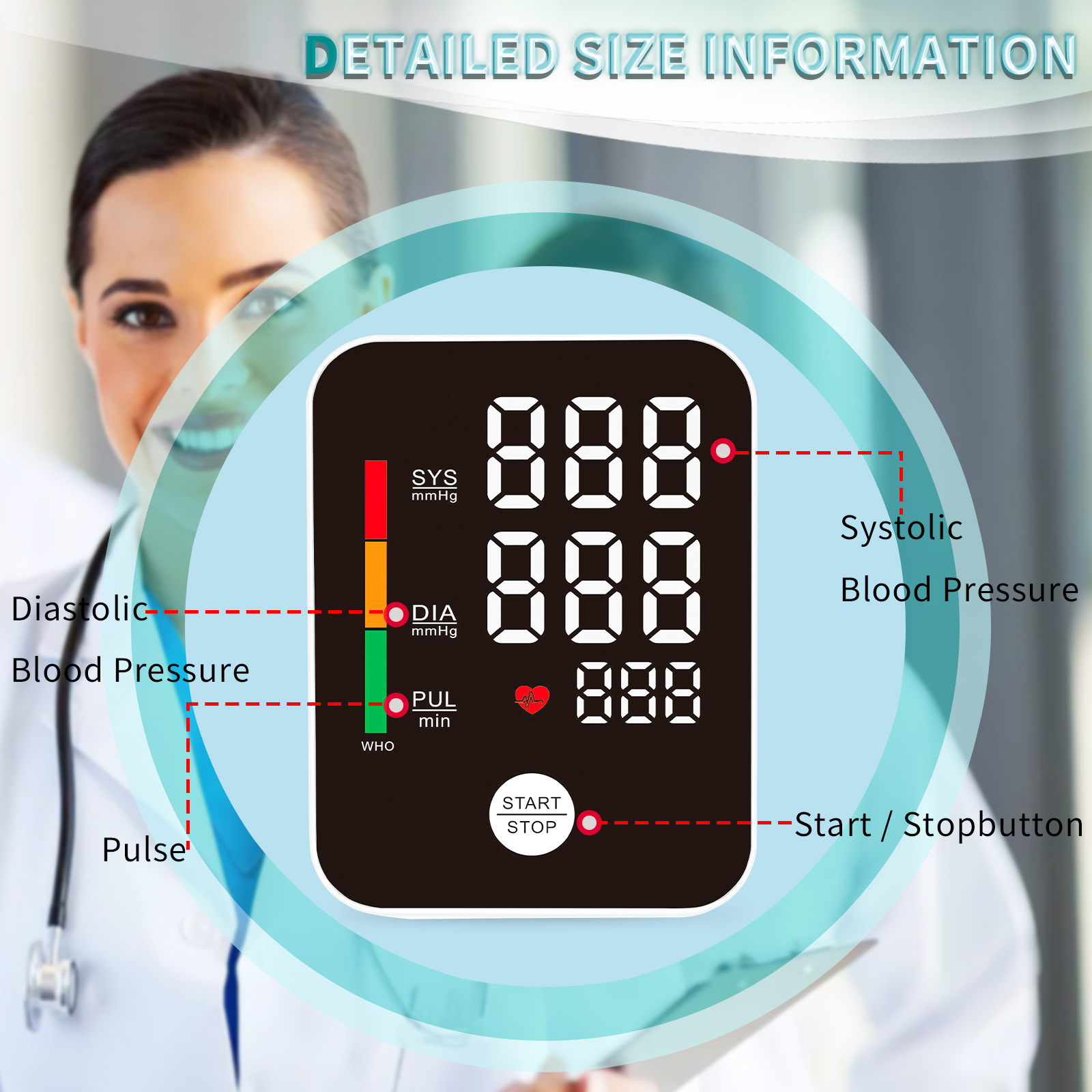 High Quality Portable Electronic Blood Pressure Monitor Electric Digital Smart Arm Blood Pressure Monitor