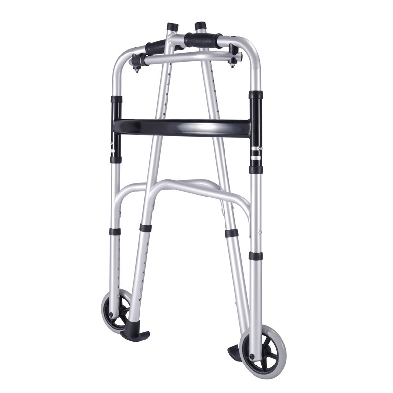 Foldable Walking Aids Rehabilitation Orthopedic Rollator Aluminum Alloy Walker with Wheels for Adults