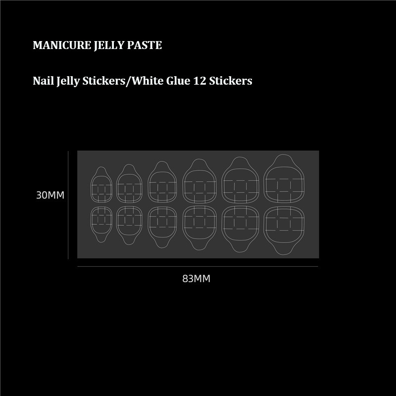 24 grains Transparent Jelly Double-side Tape Label Waterproof DIY double-sided Tape nail art stickers For Press On Nails