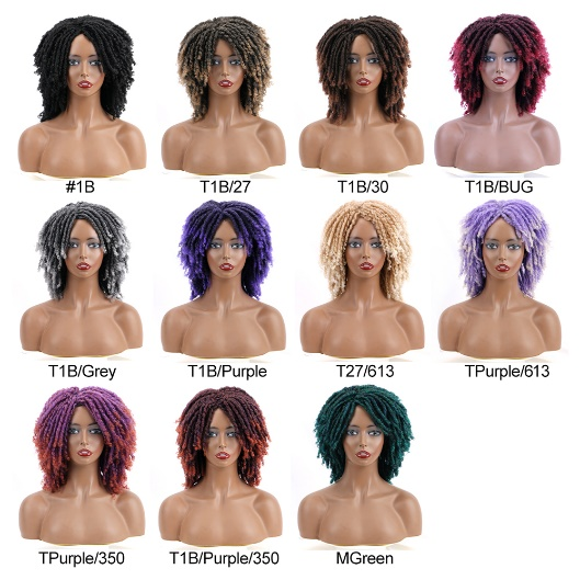 Low temperature Synthetic Hair Wigs for Black Women African Short Dreadlocks Wig Faux Locs Crochet Hair Braided Wigs