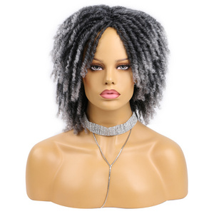 Low temperature Synthetic Hair Wigs for Black Women African Short Dreadlocks Wig Faux Locs Crochet Hair Braided Wigs