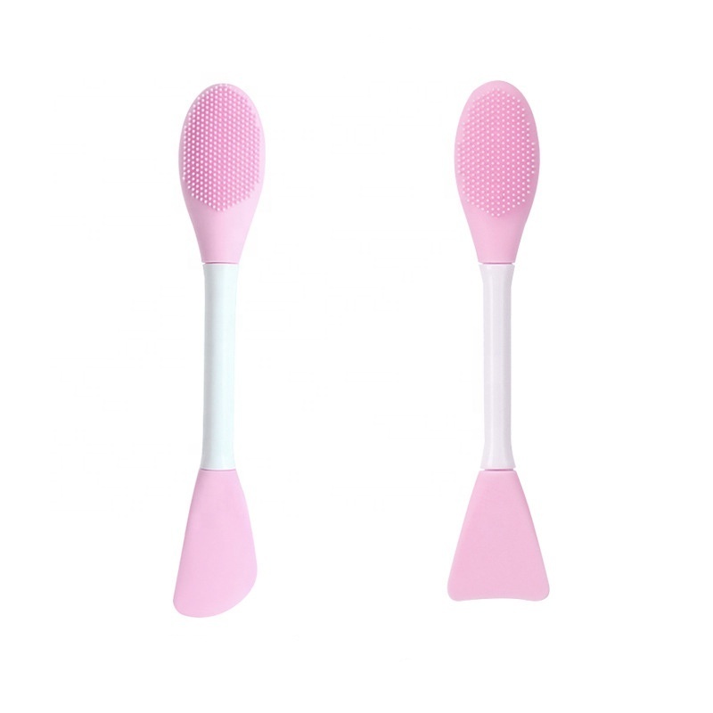 Bathroom Make up Tool Face Wash And Cleansing Massage Mask Application Silicone Facial Mask Brush with plastic handle material