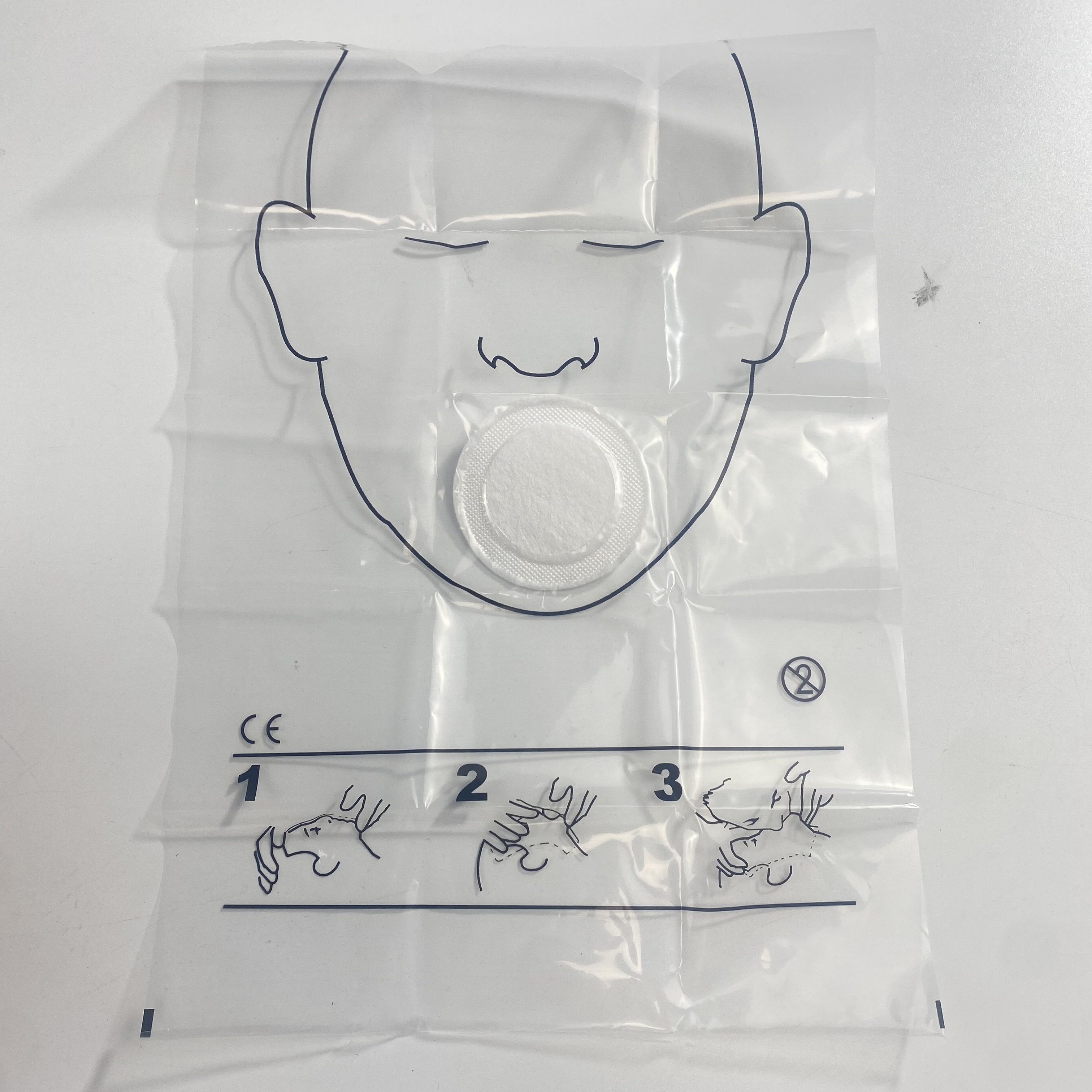 Disposable LOGO  breathing CPR  barrier face shield with one way valve mask for first aid training