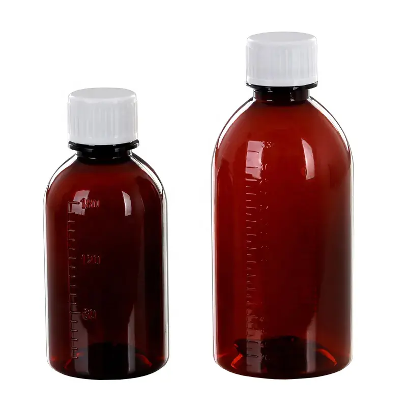 Wholesale 12 OZ Cough Syrup Measuring Round Oral Liquid Medicine Bottle