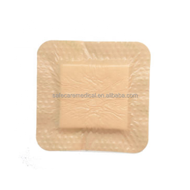 High Absorbent Pad Gentle Border Silicone Foam Wound Dressing Wound Care 15cmx15cm