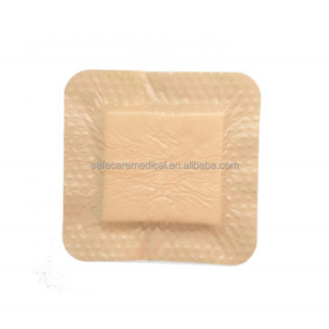 High Absorbent Pad Gentle Border Silicone Foam Wound Dressing Wound Care 15cmx15cm