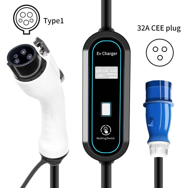 Type1 32A 7kw evse chargers level 2 ev Fast Electric car charging station for Chevrolet Euv Mitsubishi Kia Niro Ford Fusion