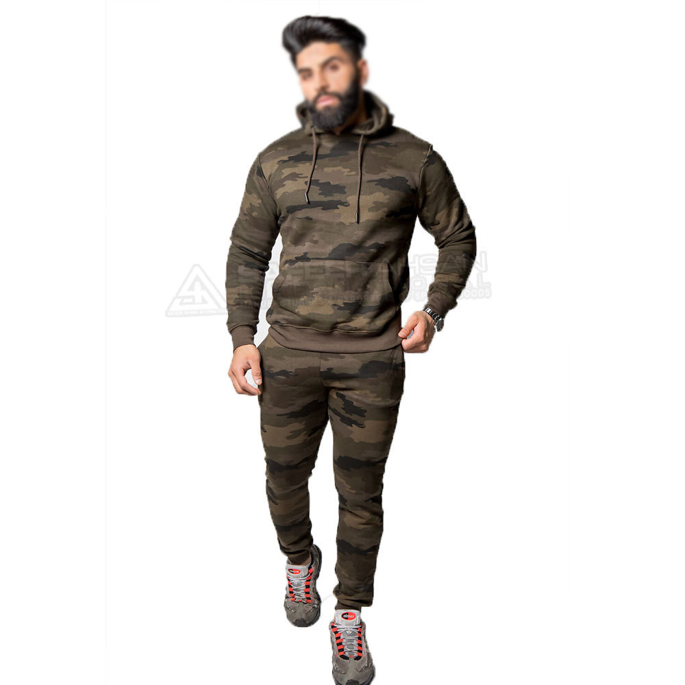 Fashion Trendy tracksuits OEM Custom Comfortable Men Pullover Camo Gym And Sports Tracksuit Men's