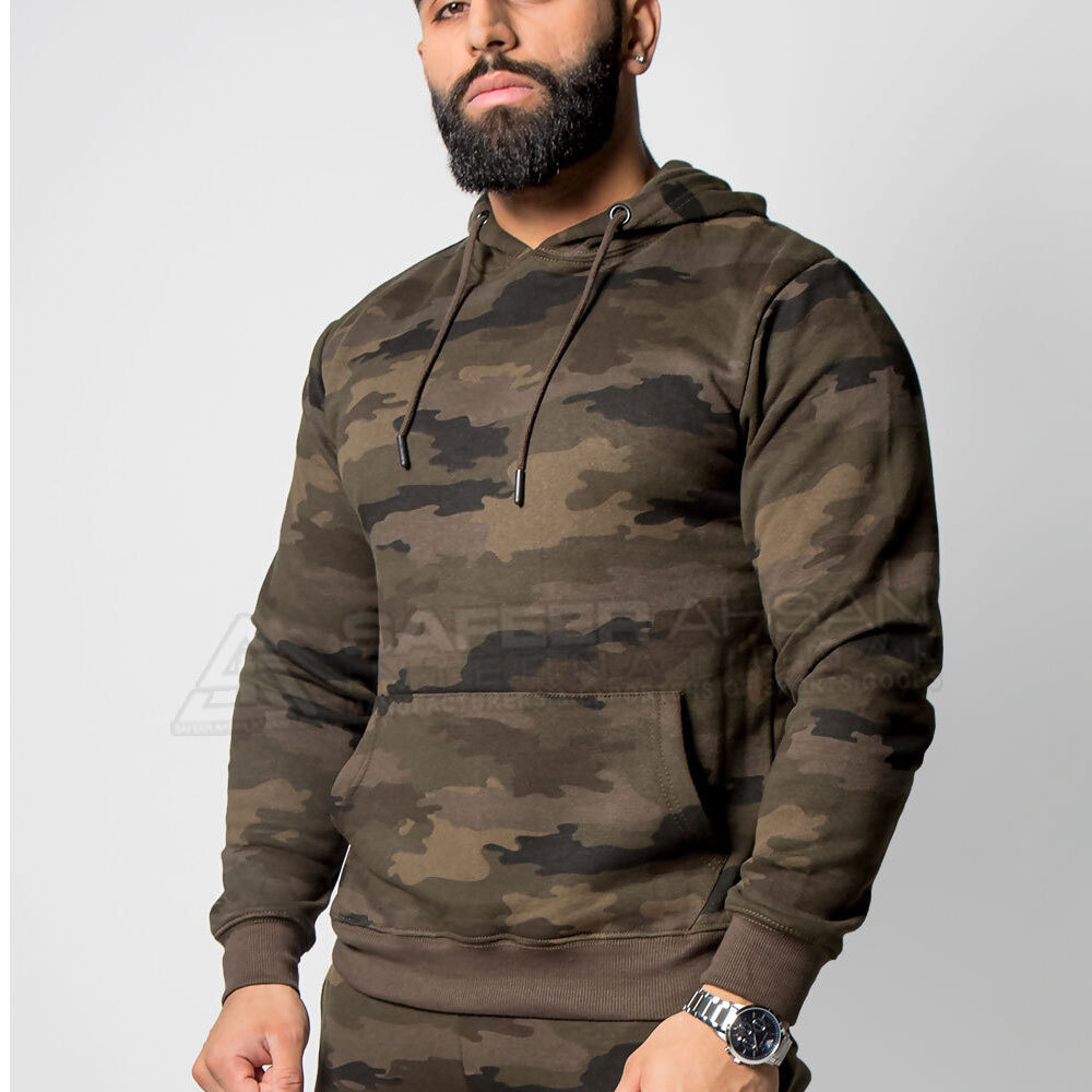 Fashion Trendy tracksuits OEM Custom Comfortable Men Pullover Camo Gym And Sports Tracksuit Men's