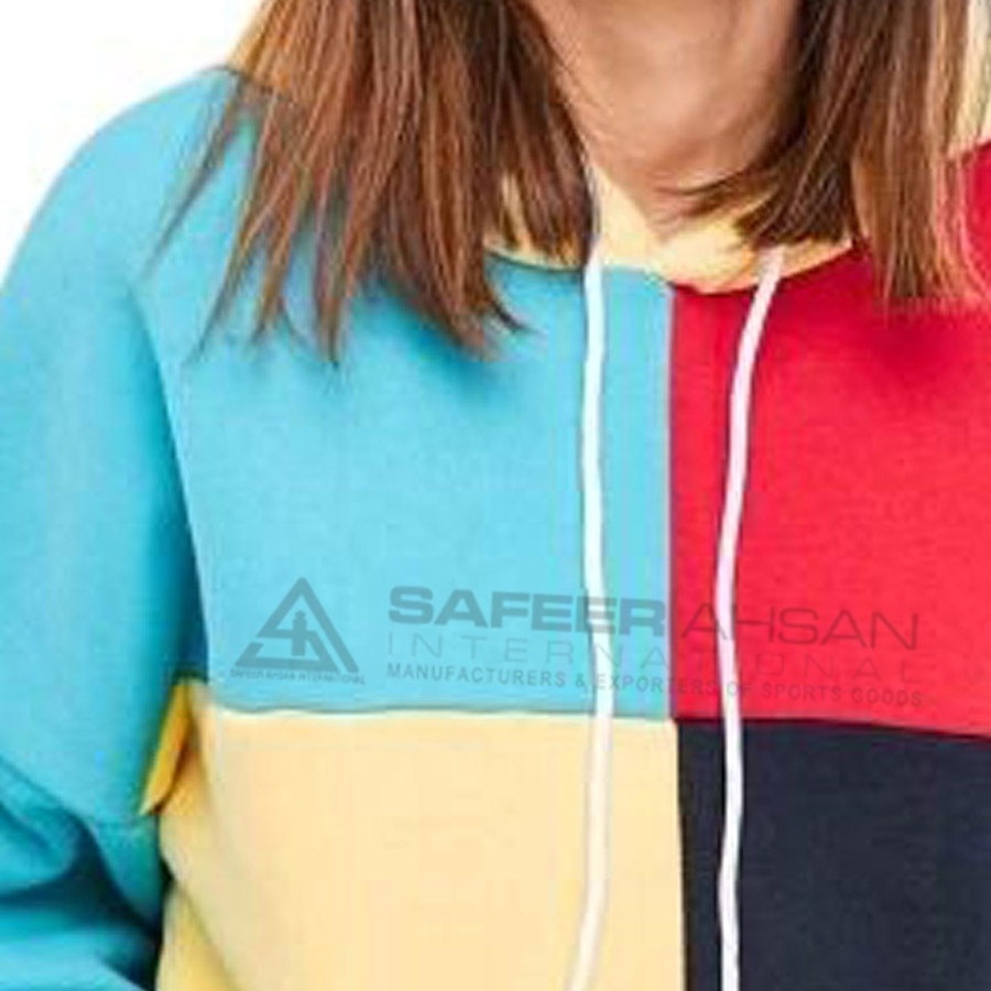 Customized Logo Plain Split 2 Tone Color Block Sweatshirts Two Different Multi Color Block Hoodies