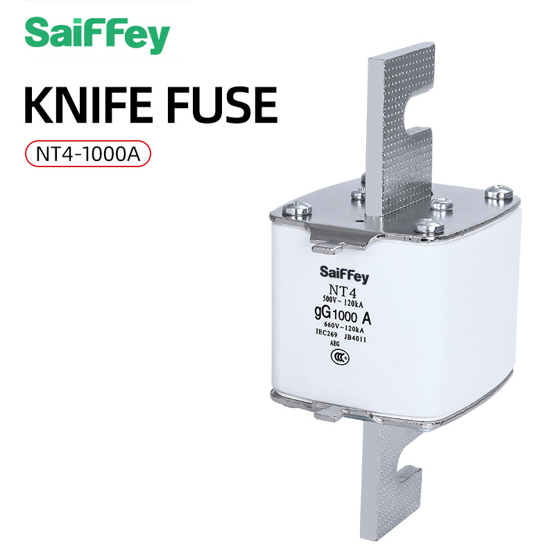 Saiffey Blade Fuse AC NT4 1000A Fuse Disconnect Switches Low Voltage Ceramic Fuse Link