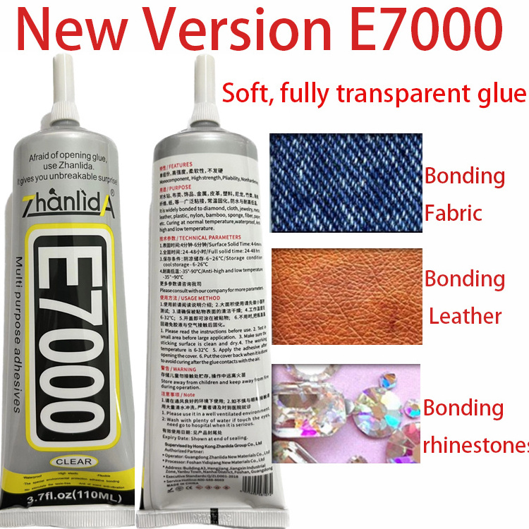 Zhanlida E7000 Clear Contact Adhesive With Precision Applicator Tip - 110ml 50ml E7000 Glue Adhesive