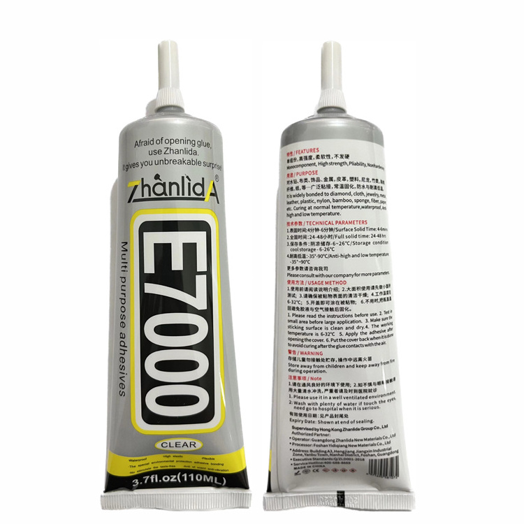 Zhanlida E7000 Clear Contact Adhesive With Precision Applicator Tip - 110ml 50ml E7000 Glue Adhesive