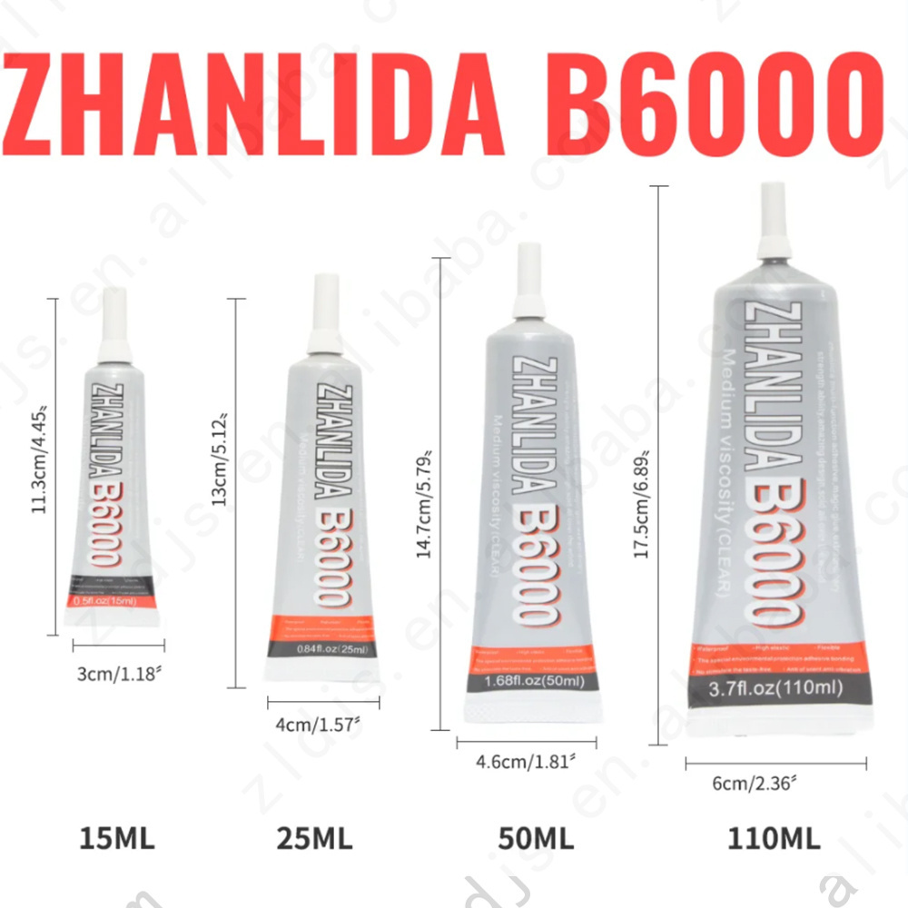 Zhanlida B6000 9ML Clear Contact Adhesive With Precision Applicator Tip - 9ml  B6000 Glue Adhesive