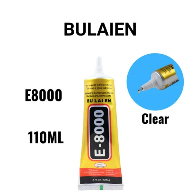 BU LAI EN E8000 Clear Contact Phone Repair Glue 15ML 50ML 110ML  Fibre Cloth DIY Metal Wood Glue With Precision