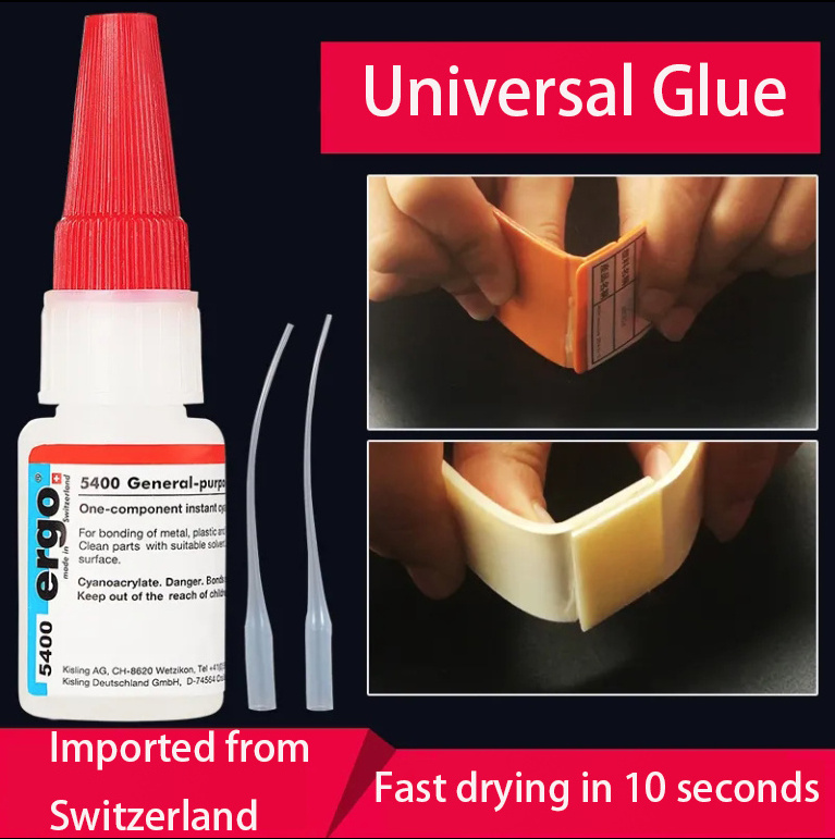 Switzerland Ergo 5400 Strong Quick Drying Glue Transparent Adhesive Metal Plastic Ceramic Wood 502 Glue