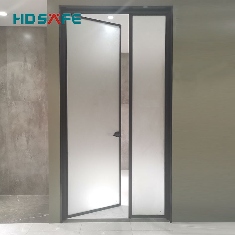 OEM/ODM interior aluminum swing door coated glass slim frame fullview casement doors