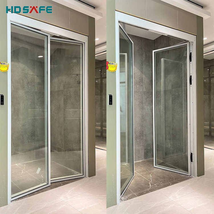 HDSAFE auto swing door aluminum frame hidden hinge electric swing door interior exterior entry glass door with auto opener