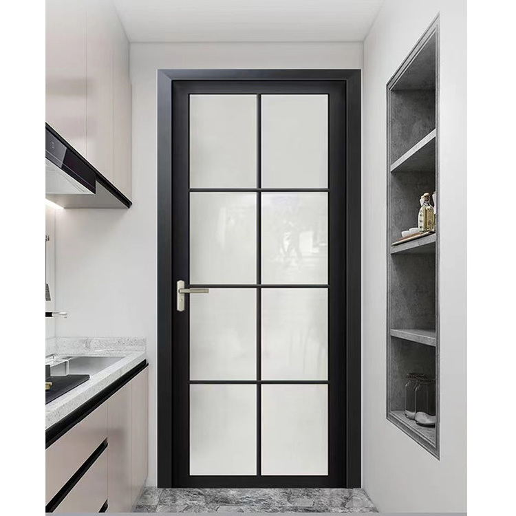 Aluminum new grill door designs interior use metal frame room glass casement/swing door