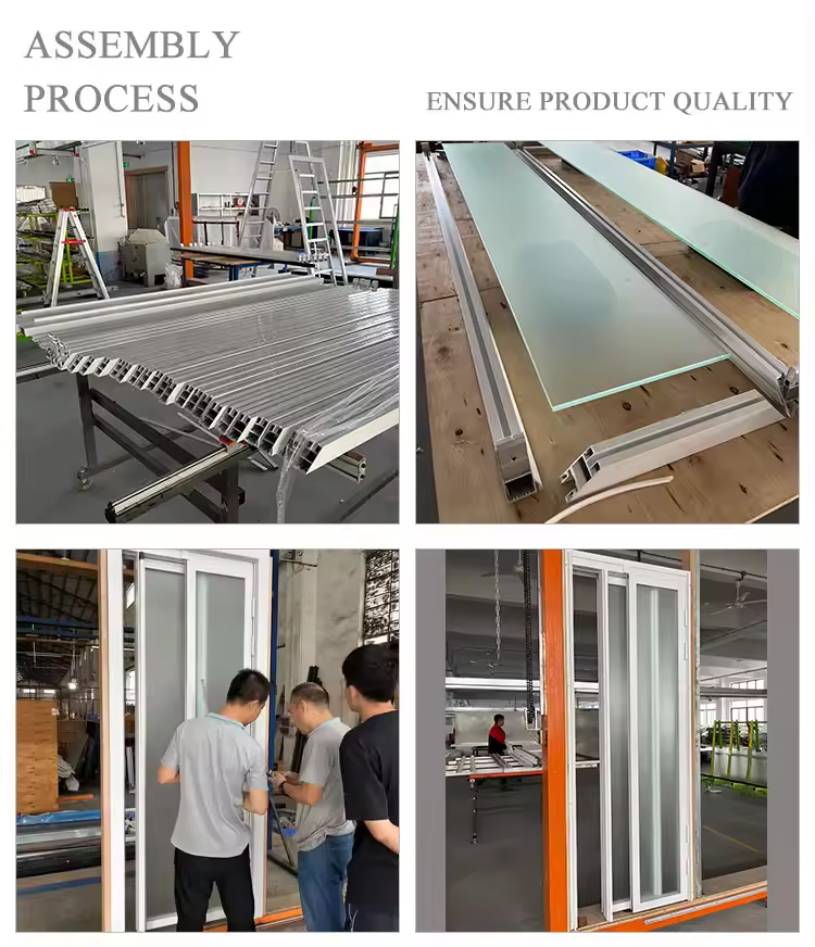 HDSAFE Foshan manufacturer aluminum PT door for kitchen bathroom balcony indoor double single glass stack sliding and swing door