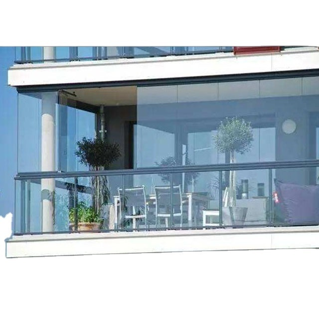 Aluminum Frameless Folding Windows Thermal Break Accordion Sliding Bi Fold Balcony Glazing Folding Invisible Frameless Glass