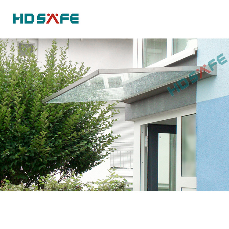 HDSAFE High Quality Aluminum Metal Frame Tempered Glass Canopy Awning Easy To Install Window Entrance Door Canopy