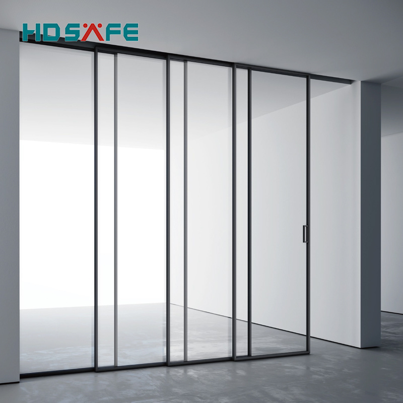 Aluminum Metal Doors Internal Crittall Doors Room Divider Indoor Sliding Glass Wall Sliding Steel Door