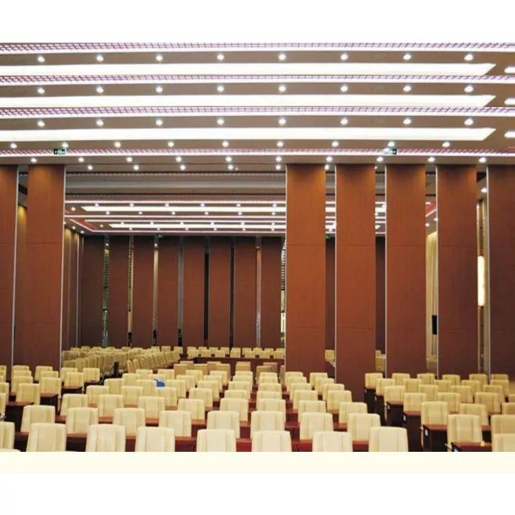 Luxury Noise Insulation Sliding foldable wooden wall door hotel banquet hall room divider partition wall