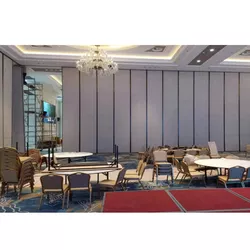 Luxury Noise Insulation Sliding foldable wooden wall door hotel banquet hall room divider partition wall