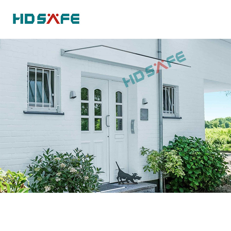 HDSAFE High Quality Aluminum Metal Frame Tempered Glass Canopy Awning Easy To Install Window Entrance Door Canopy