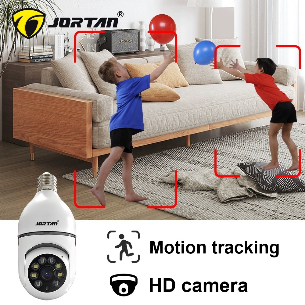 Jortan YOOSEE 1080p  v380 Ptz Dome light socket bulb camera 360 degree Bulb camera Cctv e27 wifi cctv security light bulb camera