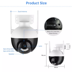 4MP Full HD Good Quality Wifi Wireless Dome IP Camera Colorful Picture Alarm Recording Outdoor Security XM Icsee PTZ Camera