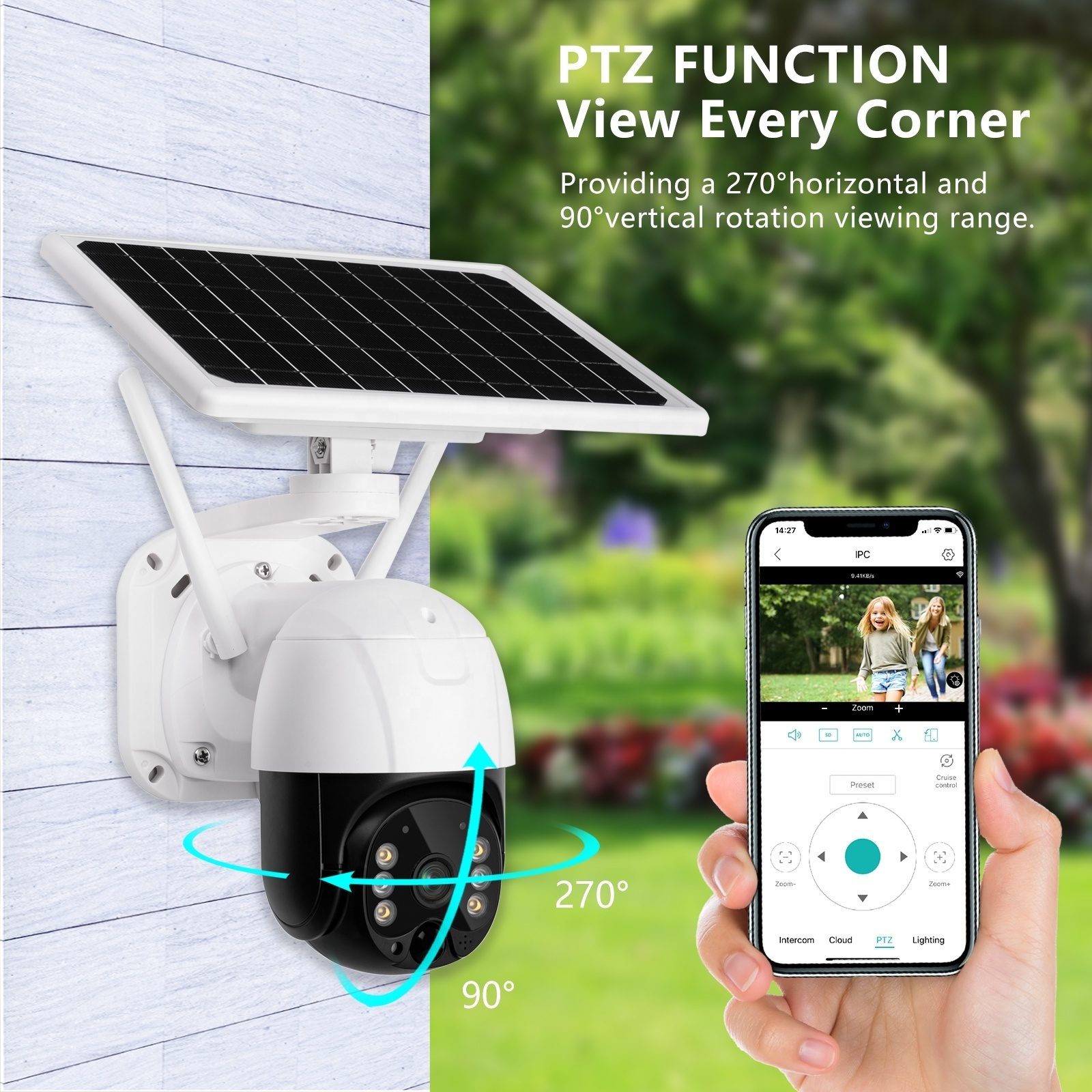 outdoor 4MP HD  PIR OEM WiFi Wireless solar power camera 4G sim Card Slot CCTV Security IP Camera solar camera