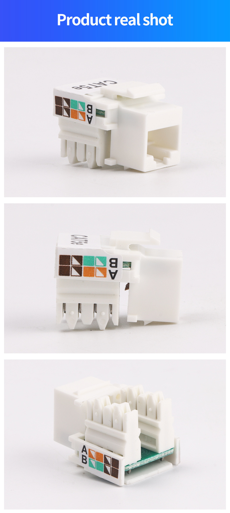 UTP CAT5/CAT6 Modular Jack,Network RJ45 Connector Toolless Keystone Jack