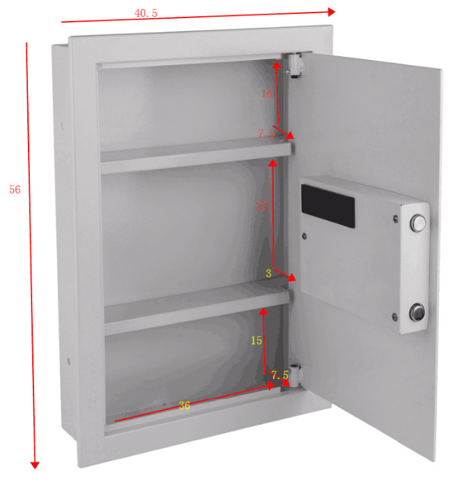 Factory customized hidden wall mounted safe box with digital electronic safe lock