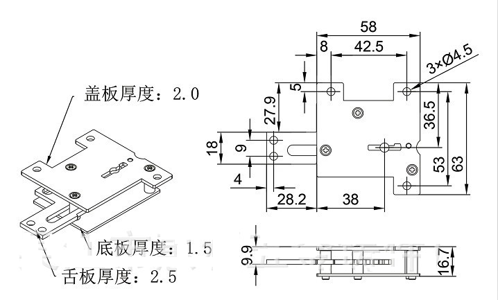 Lusuo Mechanical lock LS-801, widely used to customized cash, gun, key, safe boxes. suitable for small size products