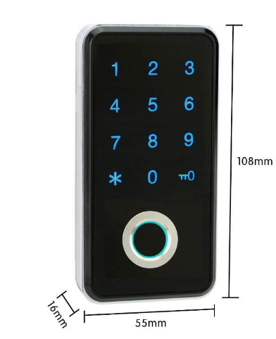 Three ways to unlock, password, fingerprint and card Simple electronic lock with fingerprint  for filing cabinet, locker, drawer