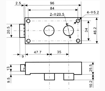 Double lock: LS-714-2  high security mechanical lock for safe box/hold-all/file cabinet/metal case/Bank/office