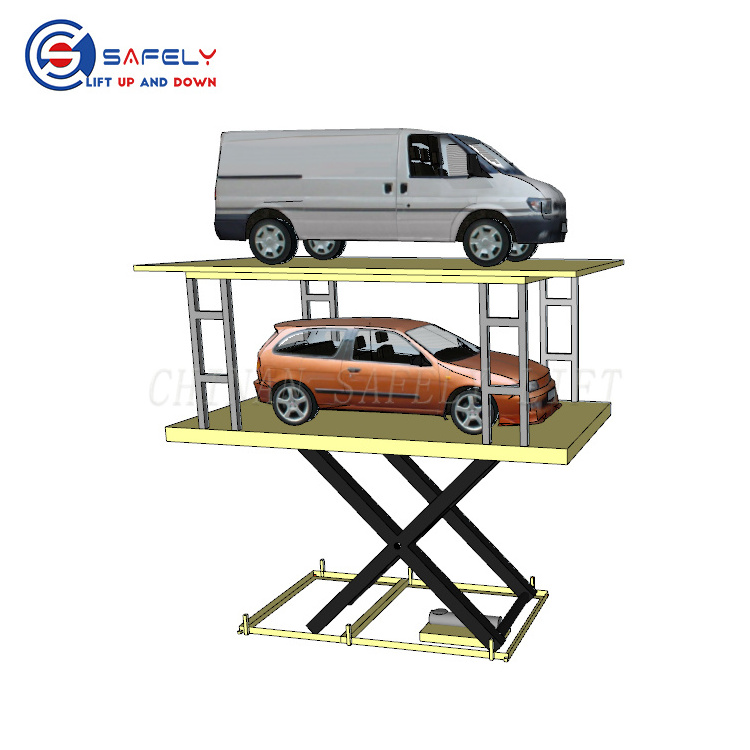 hydraulic car lift scissor Elevator Stationary Car Lift Scissor Car Parking Lift for Home Garages Stairs Pump