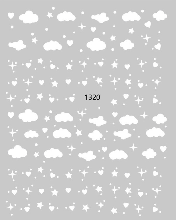 NS908 Wholesale 3D Self-adhesive Nail Stickers Clouds Moon Star Astral Love Heart Sticker Decals For Nail Art Decoration