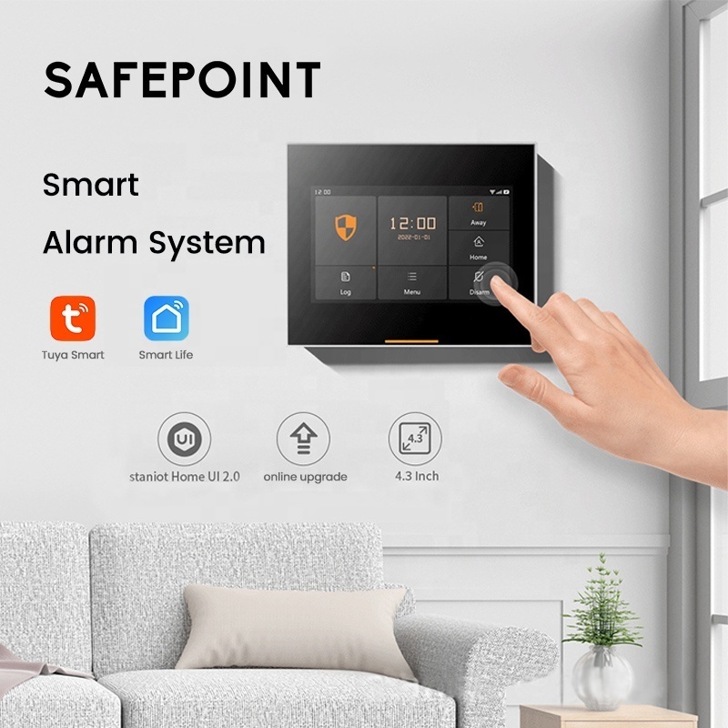 SAFEPOINT HSG002 Smart Home Tuya 2G/4G/GSM/Wifi Security Alarm DIY System Wireless App Control Anti Theft Security Alarm System