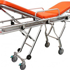 Emergency Automatic folding stretcher aluminium alloy foldable wheel stretcher  for ambulance car