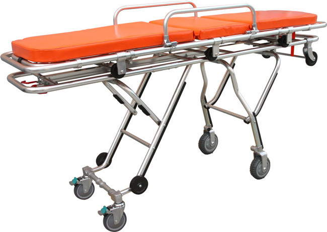 Emergency Automatic folding stretcher aluminium alloy foldable wheel stretcher  for ambulance car