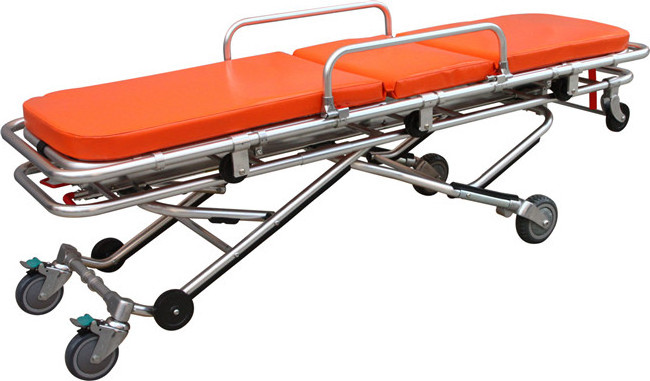 Emergency Automatic folding stretcher aluminium alloy foldable wheel stretcher  for ambulance car