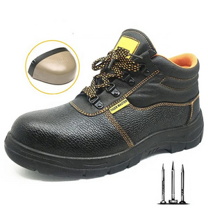 Best-selling oil slip resistant work shoes cheap leather steel toe prevent puncture industrial safety shoes for men