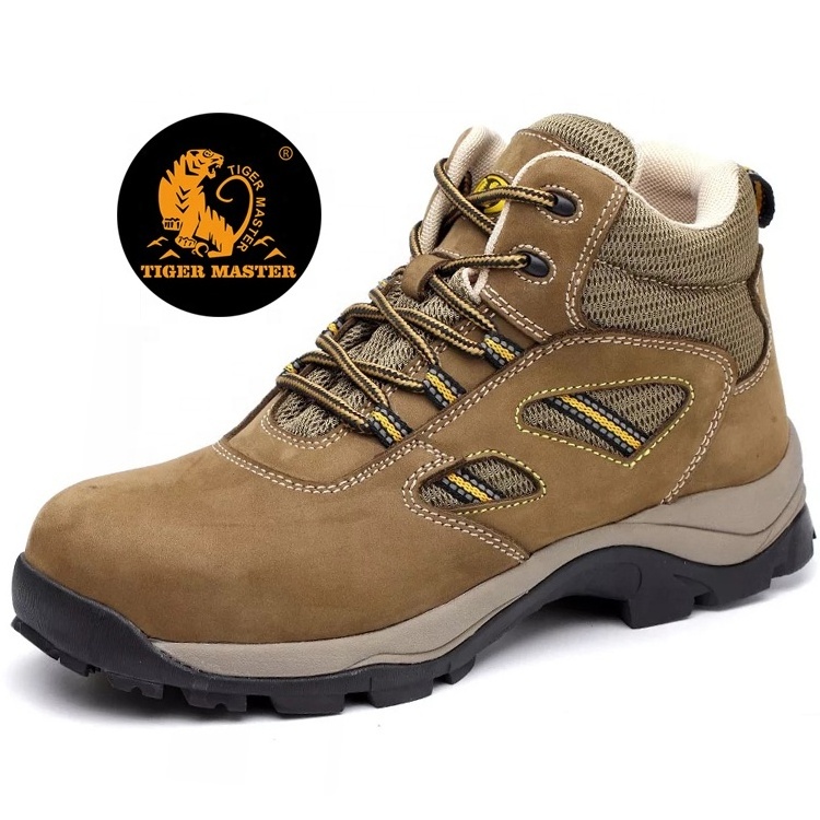 Tiger master oil acid resistant non-slip soft rubber sole steel toe cap anti puncture construction site safety boots men