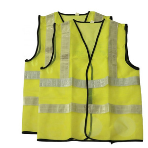 Customized logo cheap mesh fabric yellow workplace warning high visibility PVC reflective safety vest